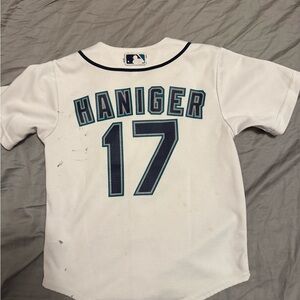 Nike Mariners White and Blue Kids Baseball Jersey
